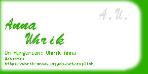 anna uhrik business card